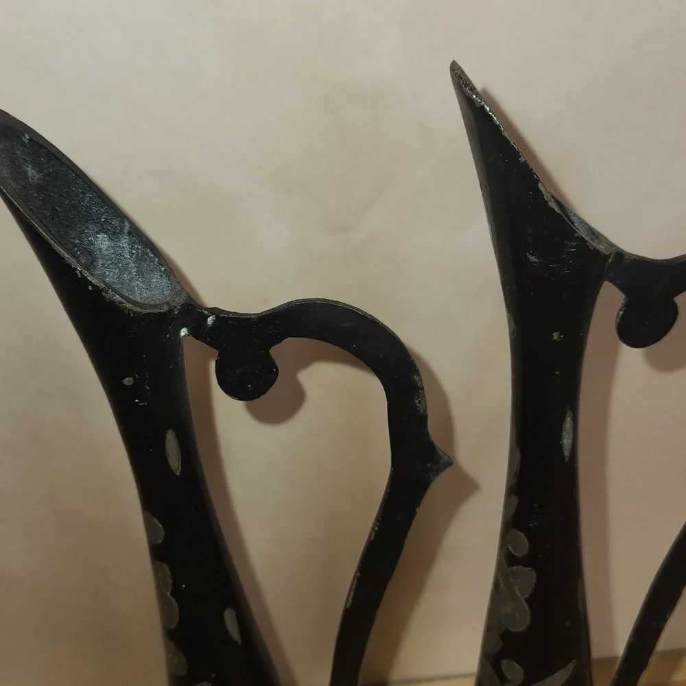 Elegant Black and Silver Decorative Vases